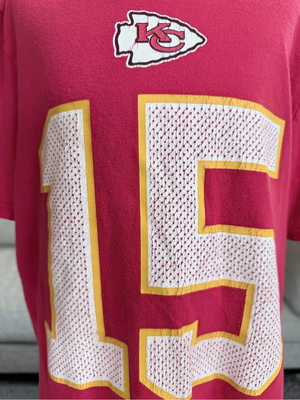 Nike Kids Medium (10/12) Red Kansas City #15 Mahomes Football Tee
